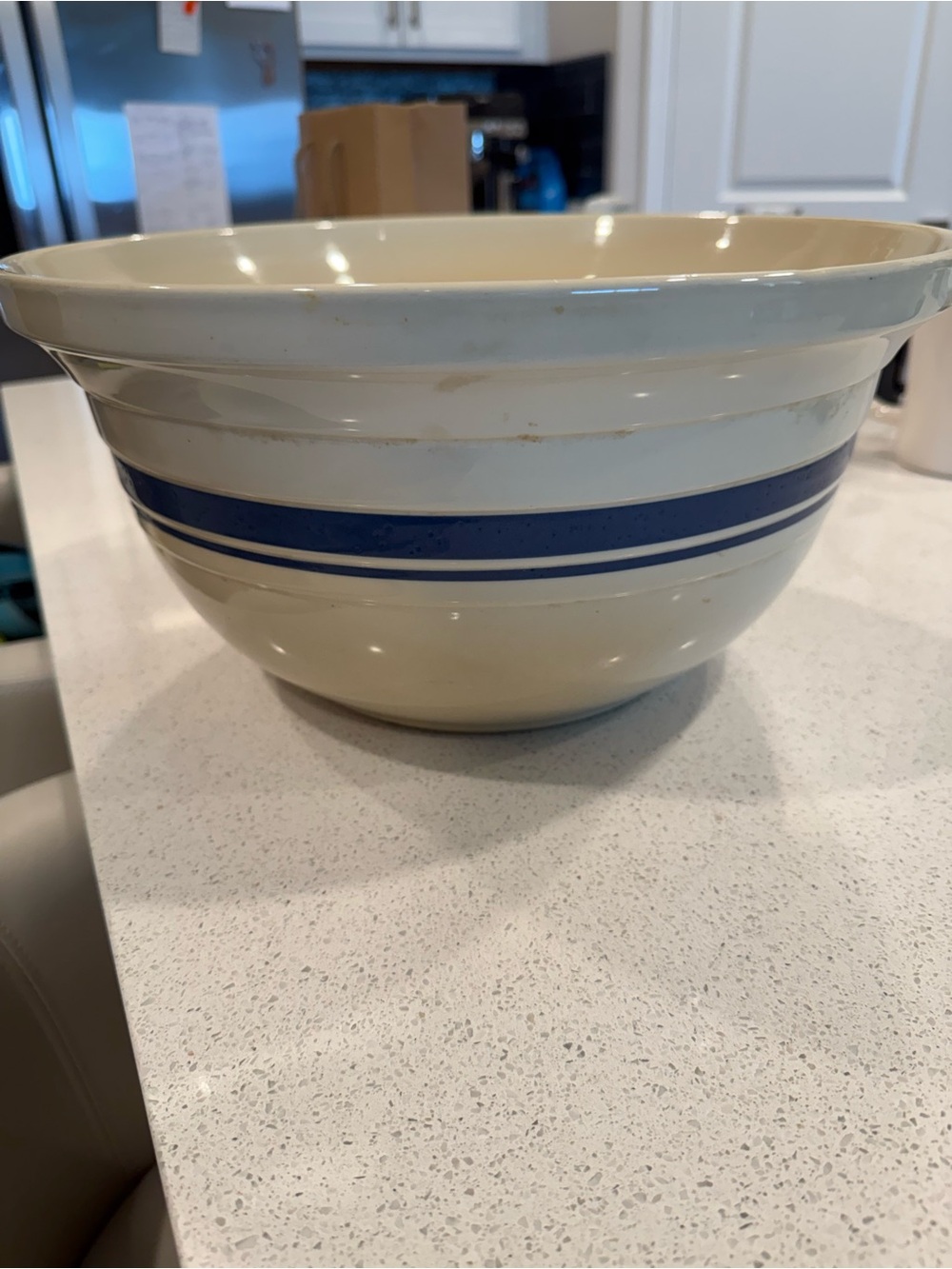 Roseville Ohio Ceramic Serving Bowl - Cream